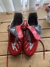 Vintage Red Adidas Beckham Predator Powerswerve TRX TF Football Trainers UK 9.5