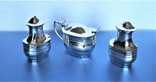 3 Piece Sterling Silver Cruet + Silver Spoon, Birmingham 1913 / 1905