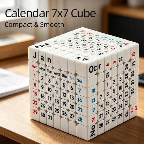 Calendar 7x7 cube speed - calendar, cube,