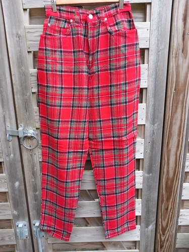 Red tartan women trousers - tartan,