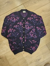 Vintage BHS Knit Cardigan Geek Chic Sweater Cardigan Womens 10-12 Floral 90s VGC