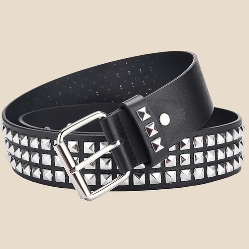 Y2k studded belt metal pyramid - y2k,