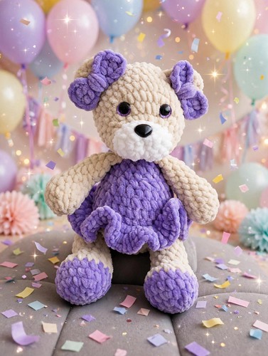 Handmade crochet plush teddy - crochet,