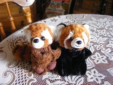 Two Wild Republic Small Red Pandas, One Teddy and One Wrap Around Soft Toys.