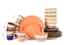 24pc Rainbow Stripe Dinner Set