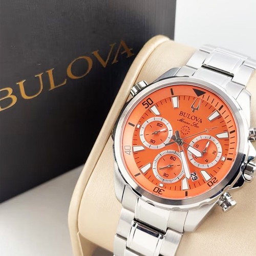 Bulova marine star orange dial - bulova,