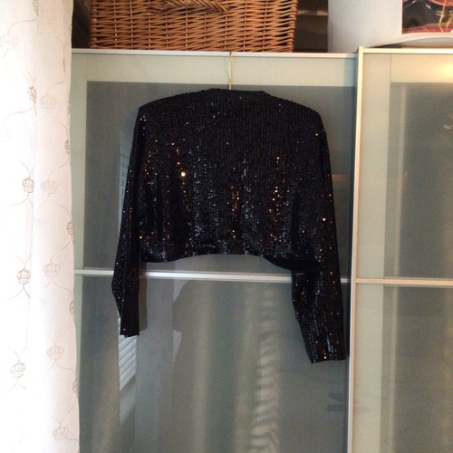 Jaeger black sequin - black, cropped