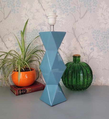 Blue ceramic geometric - blue,