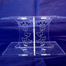 Butterfly Design Square Single Tier Cake Stand - Available in a Range of Colours