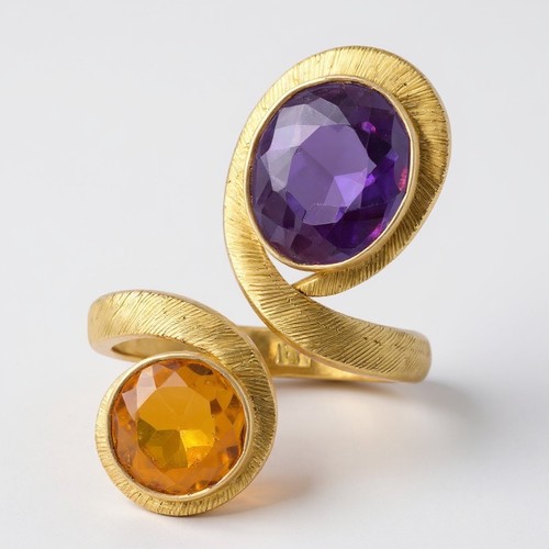 Amethyst and citrine - citrine, 18k