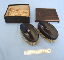Vintage Kent of London Military Hairbrushes – Real Ebony & Pure Bristles, Boxed