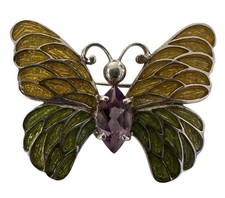 Amethyst Butterfly Brooch Pin