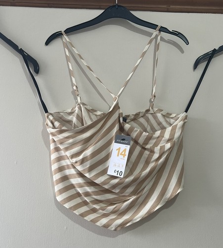 Brown and cream halterneck - and,