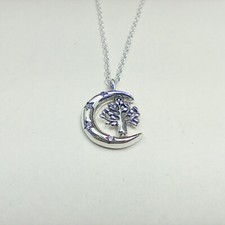 pandora moon & spinning tree of life pendant necklace 50cm silver 