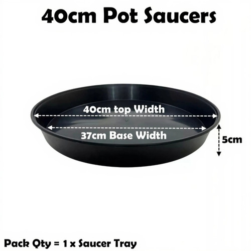 40cm plant pot saucer black - plant,