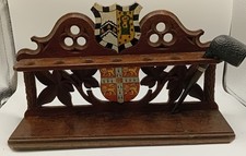 Antique Tobacco Smoking Pipe Stand Carved King's College Cambridge Rare 1913 Ret