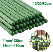Green Garden Plant Stakes Metal Plastic Coated Climbing Support Cane Pole Sticks