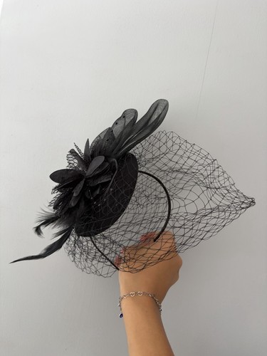 Black fascinator headband for - fascinator,