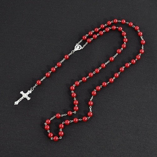 Faux pearl cross necklace for - faux,