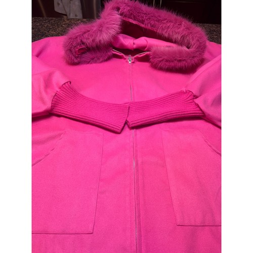 Hot pink zip jacket faux - hot,