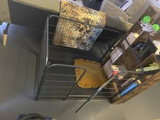 Large Dog Cage 42 inches by 28 by 28 Black Steel Framed