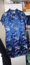 Modern Blue and Silver Qipao