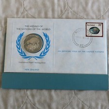 NEW ZEALAND UNITED NATIONS 1st EDITION 32mm SILVER PROOF MEDAL