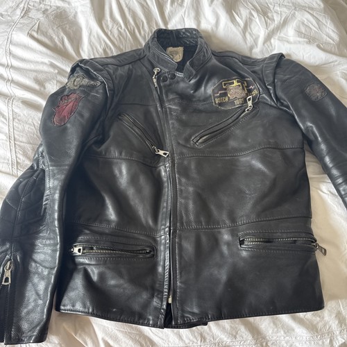 Men leather biker jacket - men's,