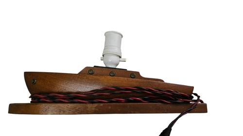 Vintage wooden yacht lamp - vintage,