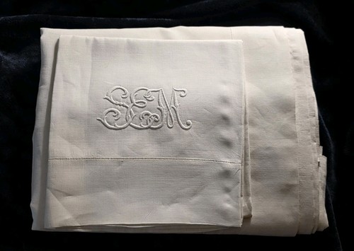 Antique sem monogrammed linen - sem,
