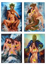 4 Erotic Horror Art Prints