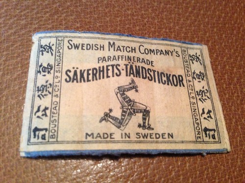 Old match box top - -, sakerhets
