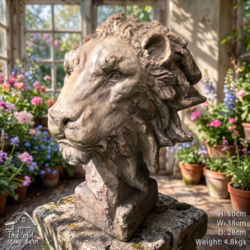 Large lion head sculpture - large,