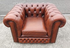 Leather chesterfield armchair - leather,
