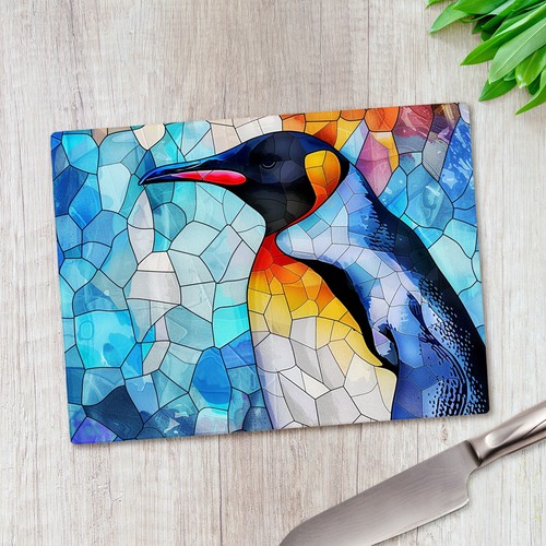 Winter penguin glass - winter, chopping