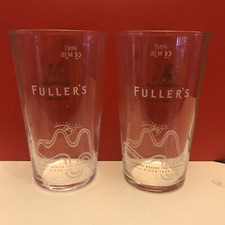 2 x Genuine Fullers Pint Glasses,  Pub Home Bar