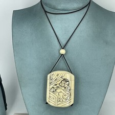 19th Century Endo Japanese Signed Bone Inro Bird scenery Erotic Scene Stacker