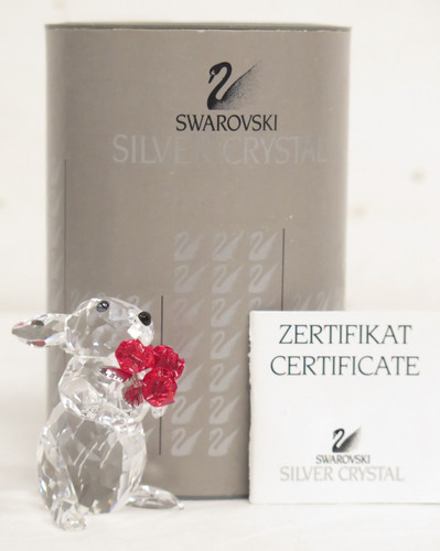 Swarovski rabbit with roses - with,