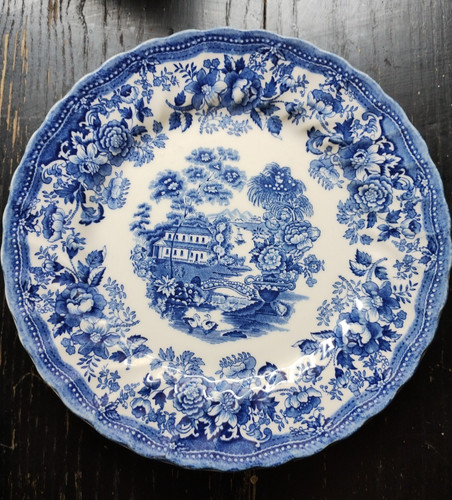 Vintage blue plate - blue, tonquin