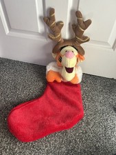 Disney Tigger Christmas Stocking Plush 26" Wearing Reindeer Antlers sock Pooh 