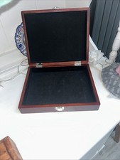 Vintage Wood Storage Box 7.5 x 9.5 x 2.5 inches With Silver Metal fastener