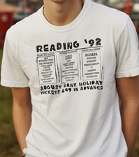 Reading Festival 1992 Classic Lineup Tribute T Shirt Unisex Size Large - White