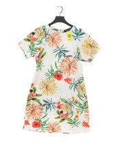 Girls On Film Women's Midi Dress UK 12 Cream 100% Polyester A-Line