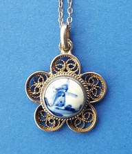 Vintage Delft Silver Filigree
