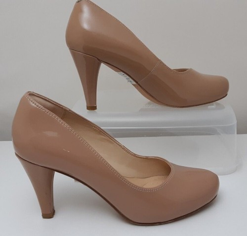 Clarks patent leather - leather, nude