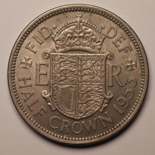 1953 half crown queen - half,
