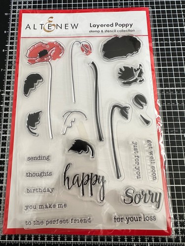 Altenew layered poppy stamp - poppy,
