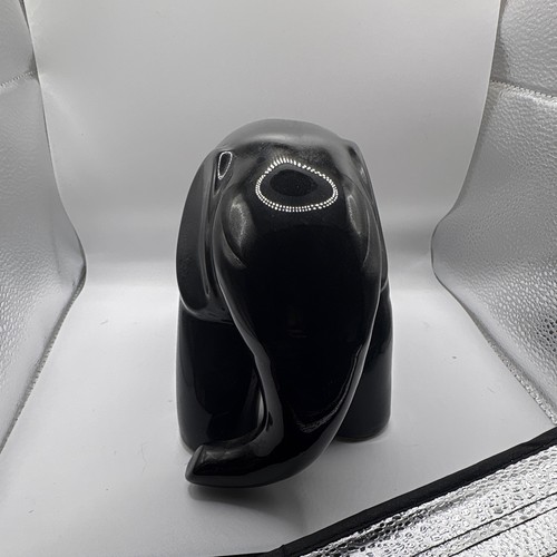 Black elephant figurine glossy - black,