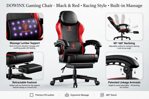 Dowinx gaming chair black red - dowinx,