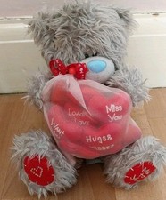Me to You Tatty Teddy Bear With Red Feet & Bag Of Hearts Soft Plush Toy 7”